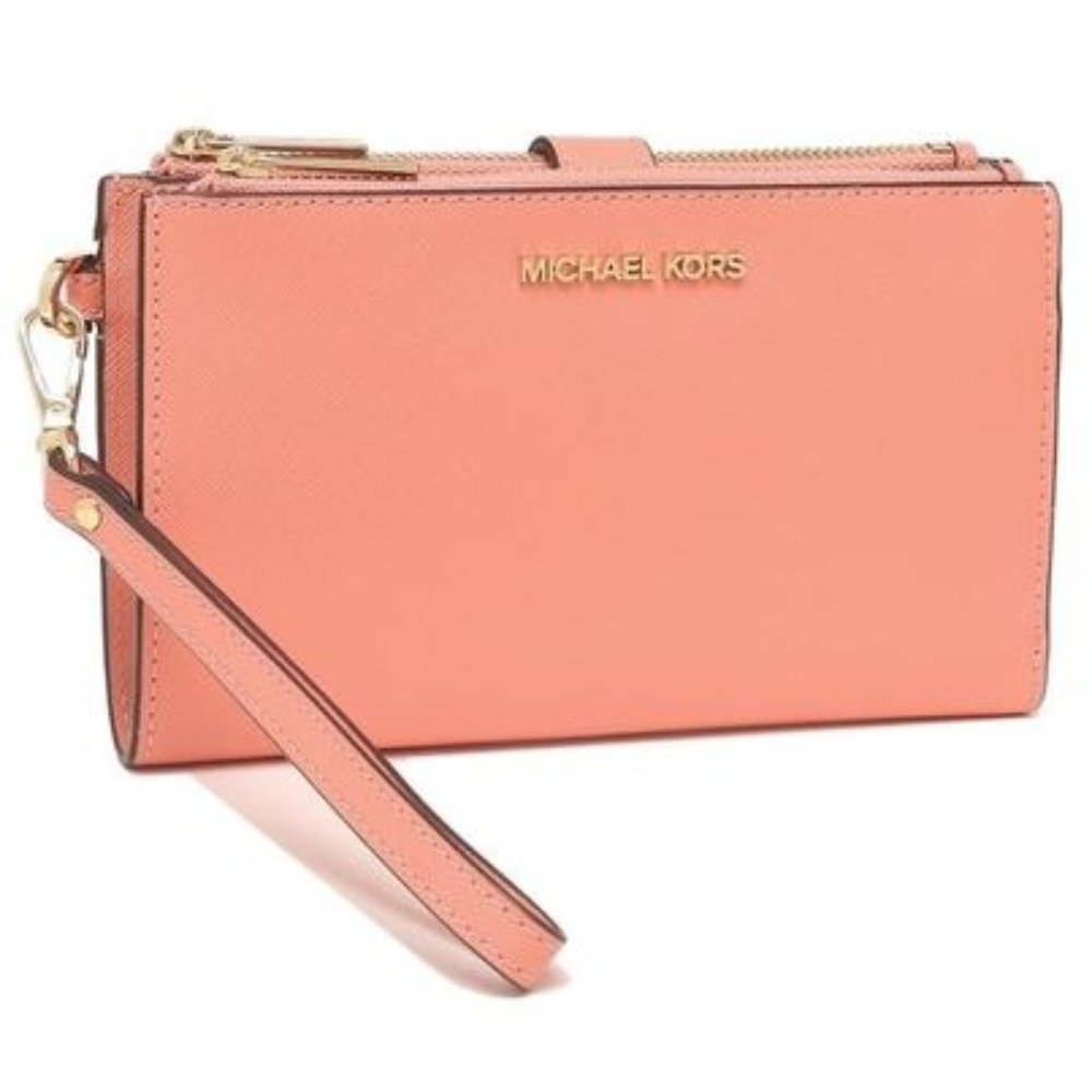 Michael Kors Large Double Zip Wrislet Wallet - Sherbert